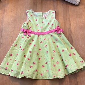 Toffee Apple Green and Pink  Dress Size 2T
